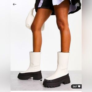 River Island Chunky Boots in contrasting black and white